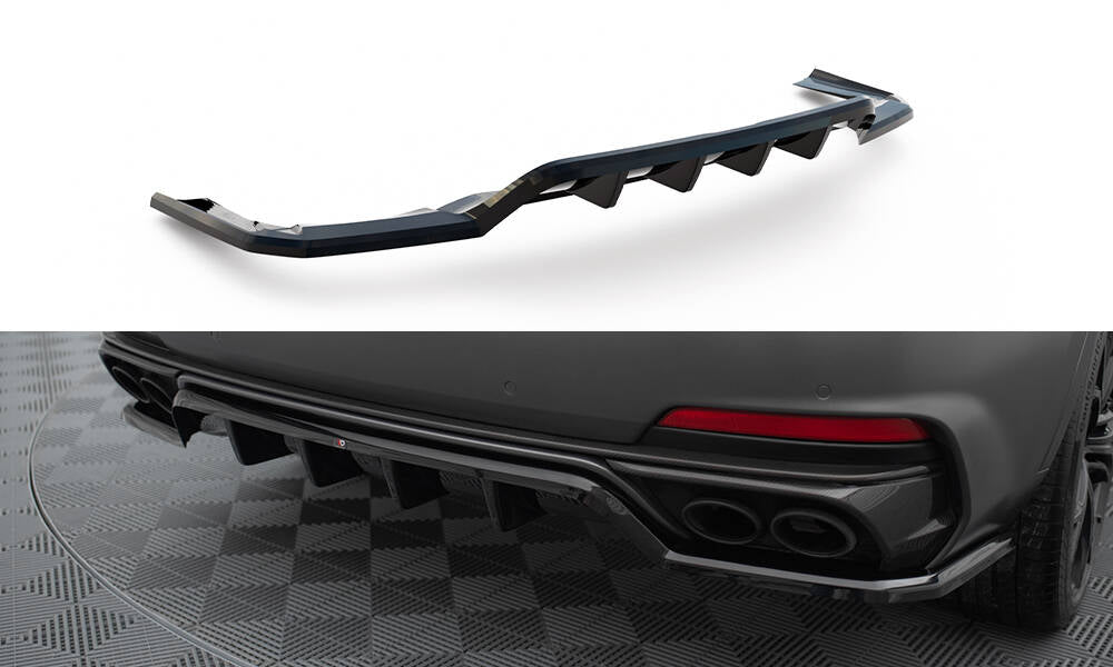 Maxton Design Street+ Mittlerer Diffusor RACE passend für Maserati Levante Trofeo Mk1 schwarz Hochglanz