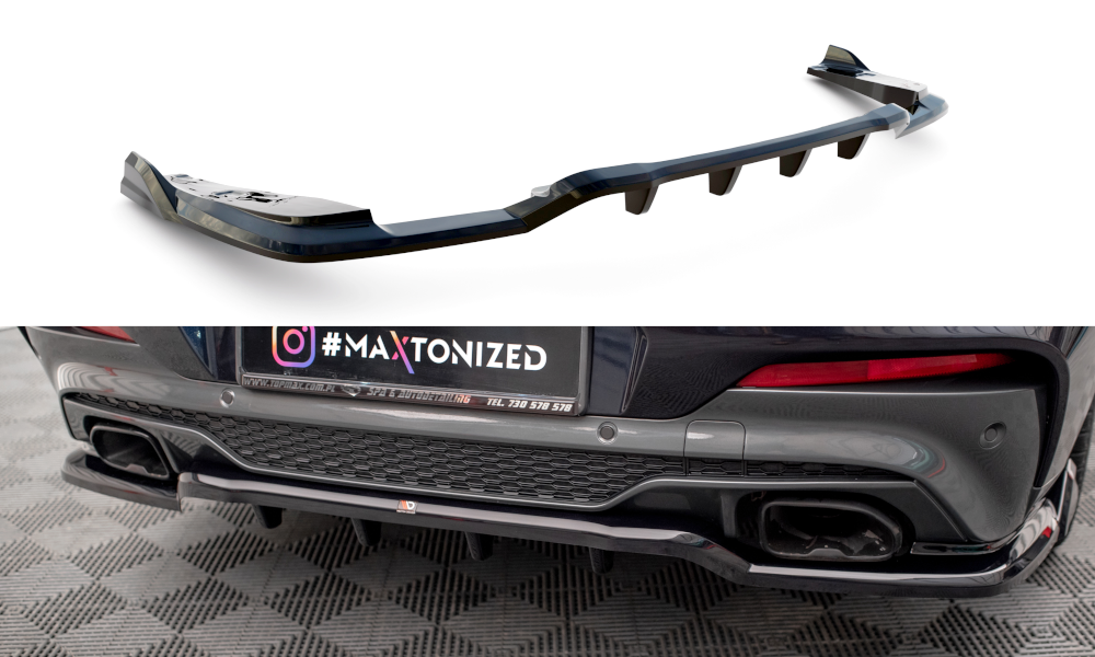 Maxton Design Street+ Mittlerer Diffusor RACE V.2 passend für BMW X4 M40i G02 schwarz Hochglanz
