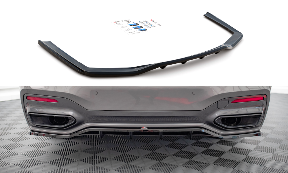 Maxton Design Street+ Mittlerer Diffusor RACE passend für V.1 BMW 7 M-Paket G11 / G12 Facelift schwarz Hochglanz