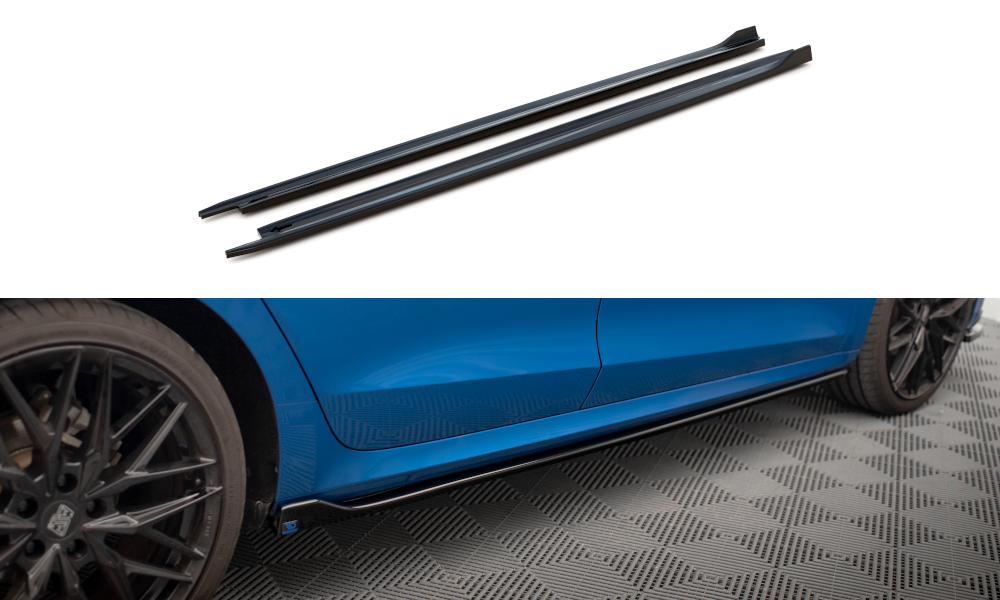 Maxton Design Street+ Seitenschweller Leisten passend für V.1 passend für Skoda Octavia Mk4 schwarz Hochglanz