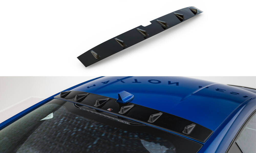 Maxton Design Heckscheiben Spoiler passend für Ford Mustang Dark Horse Mk7 schwarz Hochglanz