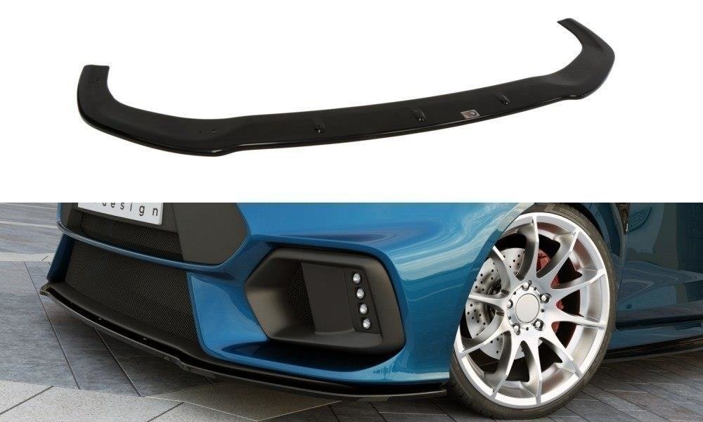 Maxton Design Street+ Spoilerlippe Front Ansatz passend für (Focus RS Look Stoßstange) Ford Fiesta Mk7 FL schwarz Hochglanz