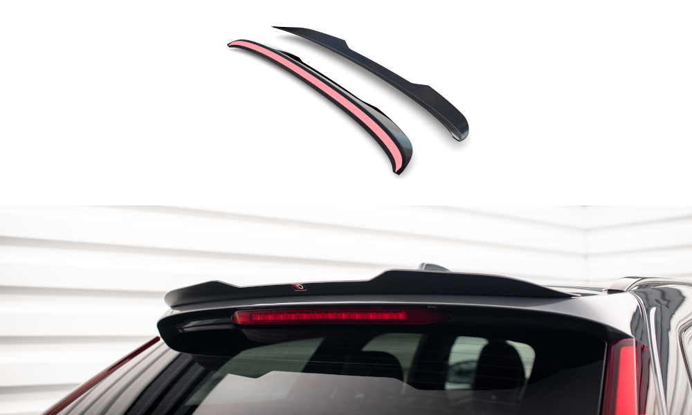 Maxton Design Spoiler CAP passend für Volvo V90 R-Design Mk2 schwarz Hochglanz