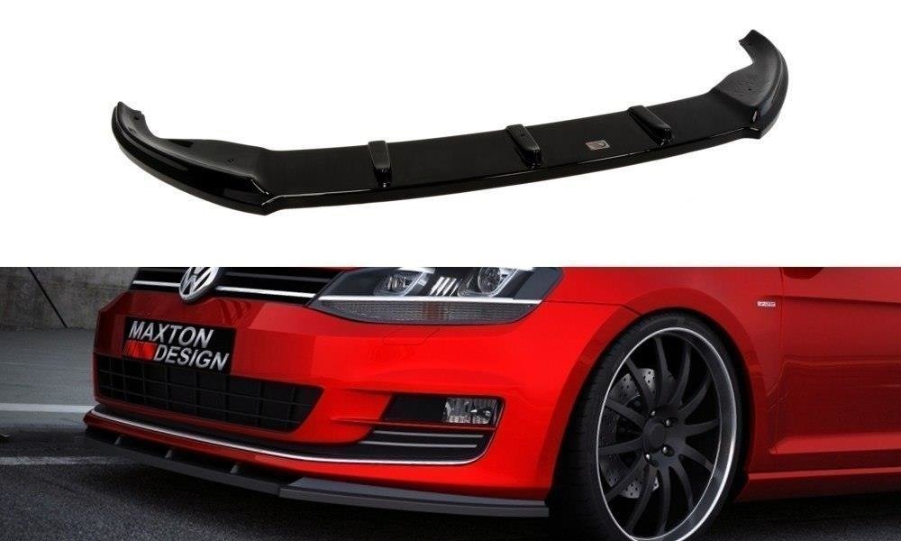 Maxton Design Street+ Spoilerlippe Front Ansatz passend für VW Golf Mk7 schwarz Hochglanz