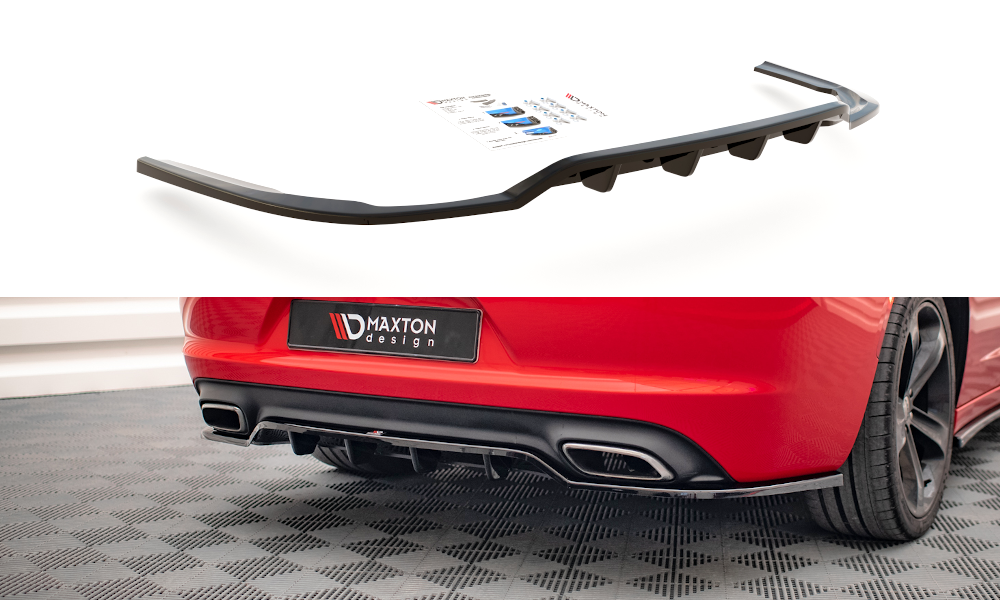Maxton Design Street+ Mittlerer Diffusor RACE passend für Dodge Charger RT Mk7 Facelift schwarz Hochglanz
