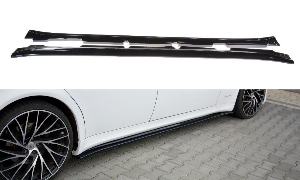 Maxton Design Street+ Seitenschweller Leisten passend für Maserati Quattroporte Mk5 Facelift schwarz Hochglanz