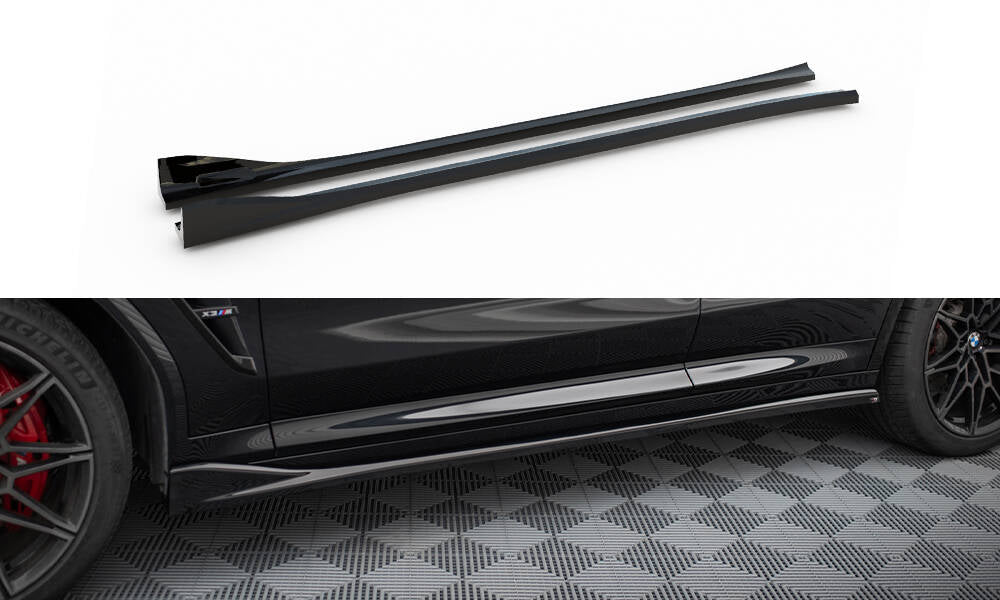 Maxton Design Street+ Seitenschweller Leisten passend für BMW X3 M F97 / F97 Facelift schwarz Hochglanz