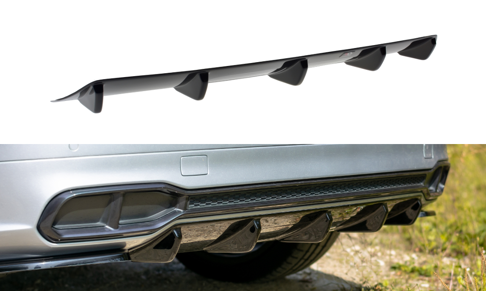 Maxton Design Diffusor Heck Ansatz passend für Audi SQ5/Q5 S-line Mk2 schwarz Hochglanz