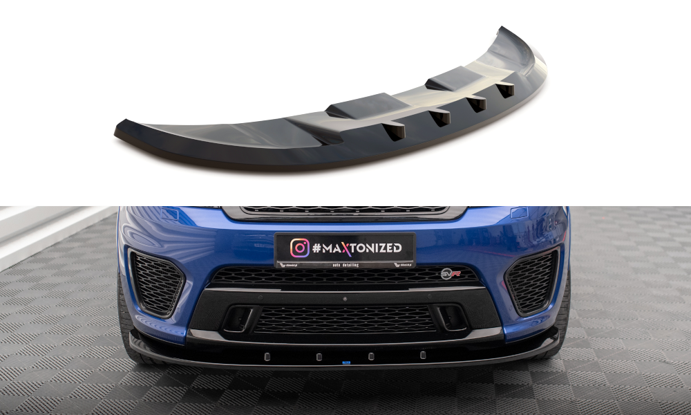 Maxton Design Street+ Spoilerlippe Front Ansatz V.1 passend für Land Rover Range Rover Sport SVR Mk2 schwarz Hochglanz