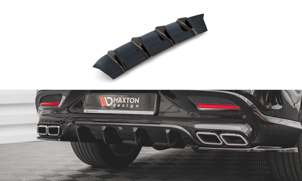Maxton Design Diffusor Heck Ansatz passend für Mercedes-Benz GLE Coupe 63 AMG C292 schwarz Hochglanz