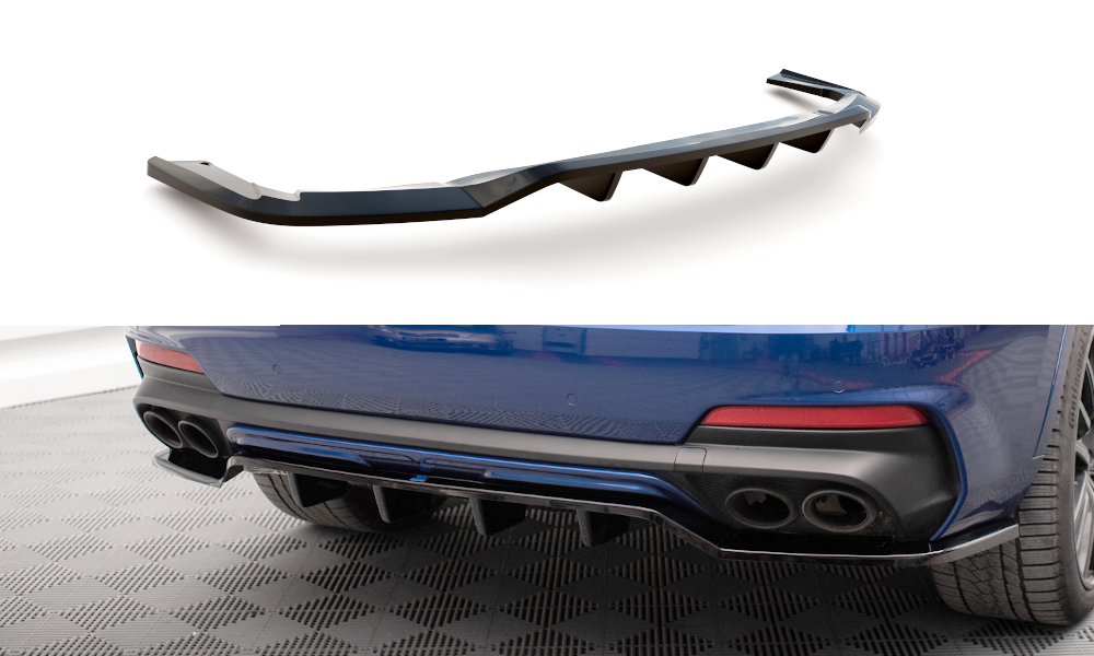 Maxton Design Street+ Mittlerer Diffusor RACE passend für Maserati Levante GTS Mk1 schwarz Hochglanz