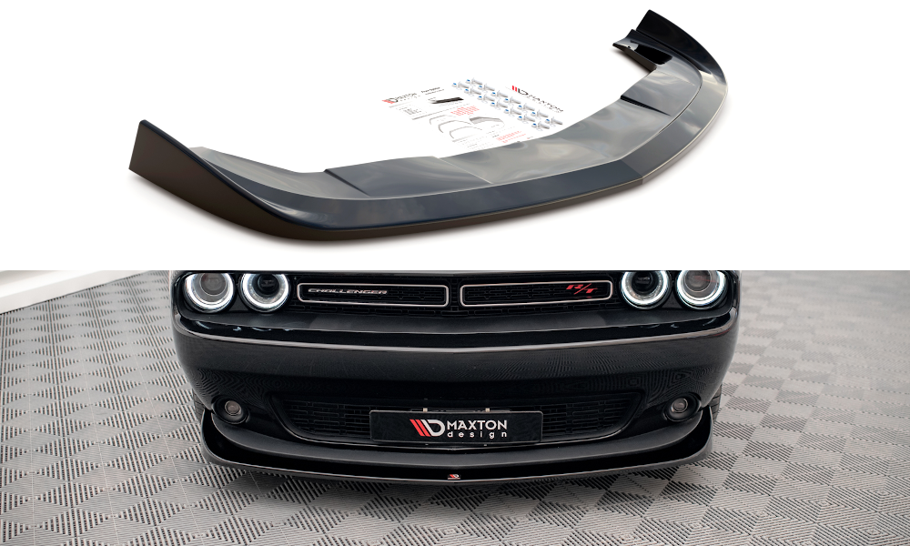 Maxton Design Street+ Spoilerlippe Front Ansatz passend für Dodge Challenger RT Mk3 Facelift schwarz Hochglanz