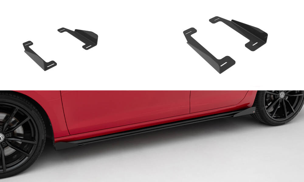 Maxton Design Seitenschweller Flaps passend für VW Golf R / R-Line Mk7 Facelift schwarz Hochglanz