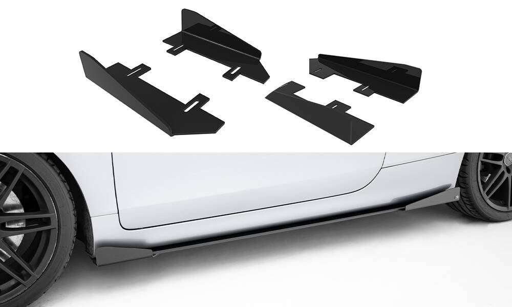 Maxton Design Seitenschweller Flaps passend für Audi TT S / TT S-Line 8J Facelift schwarz Hochglanz