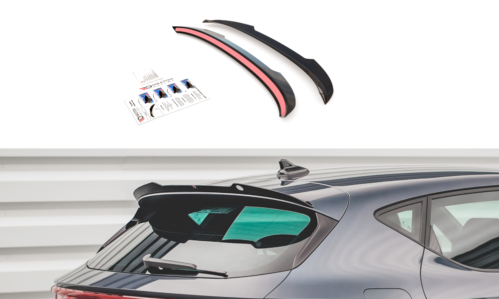 Maxton Design Spoiler CAP passend für Seat Leon FR Mk4 / Cupra Leon Hatchback Mk1 / Mk1 Facelift schwarz Hochglanz