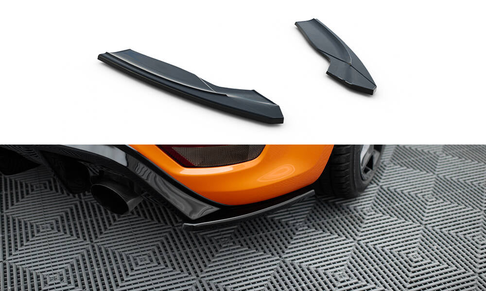 Maxton Design Heck Ansatz Flaps Diffusor V.2 passend für Ford Focus ST Mk2 FL schwarz Hochglanz