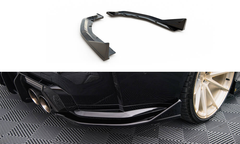 Maxton Design Heck Ansatz Flaps Diffusor V.4 passend für BMW M4 G82 / G82 Facelift schwarz Hochglanz