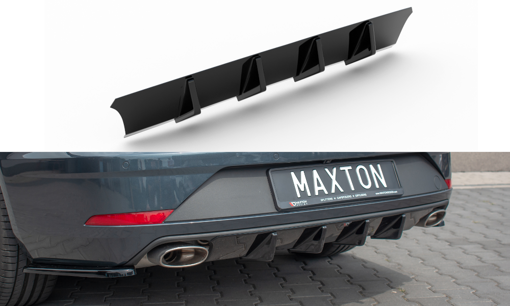 Maxton Design Diffusor Heck Ansatz V.1 passend für Seat Leon Cupra Mk3 FL Sportstourer schwarz Hochglanz