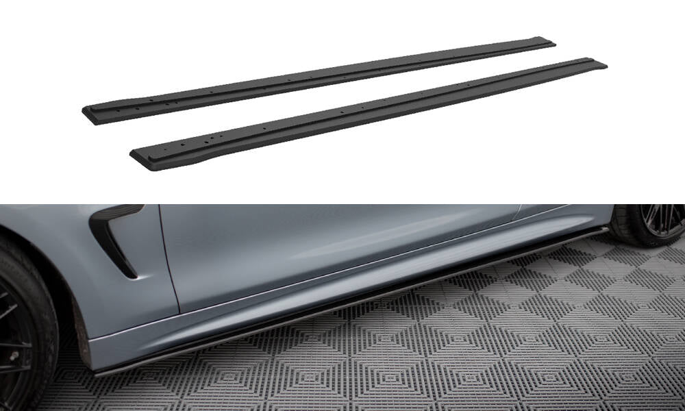 Maxton Design Street Pro Street+ Seitenschweller Leisten passend für BMW 4er Coupe / Gran Coupe / Cabrio M-Paket F32 / F36 / F33