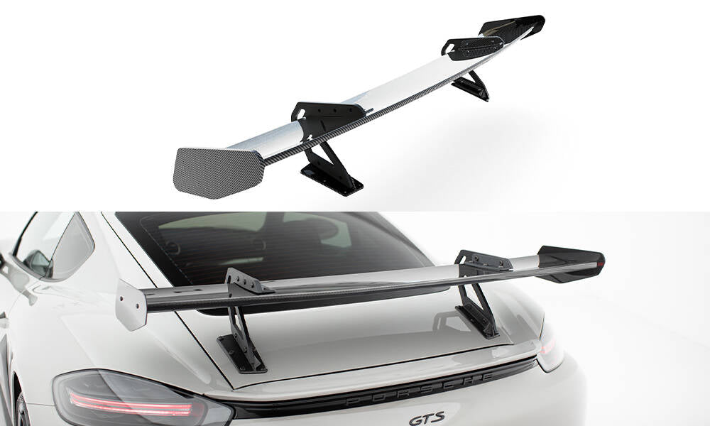 Maxton Design Carbon Spoiler With Upper Swan Mounting V.1 Porsche 718 Cayman 982c für Porsche Cayman 982c