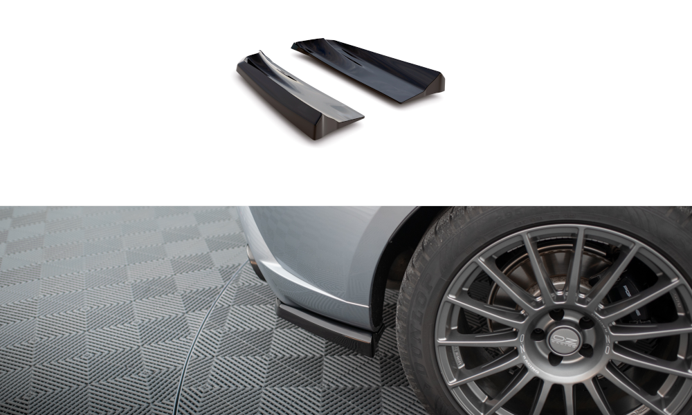 Maxton Design Heck Ansatz Flaps Diffusor passend für Porsche Macan Mk1 Facelift 2 schwarz Hochglanz