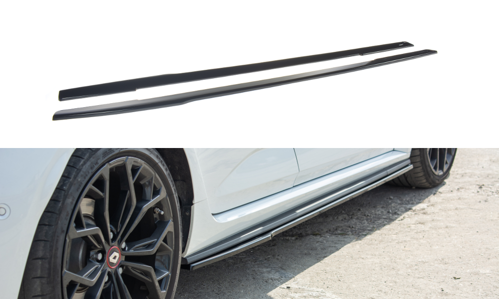 Maxton Design Street+ Seitenschweller Leisten passend für Renault Megane IV RS schwarz Hochglanz