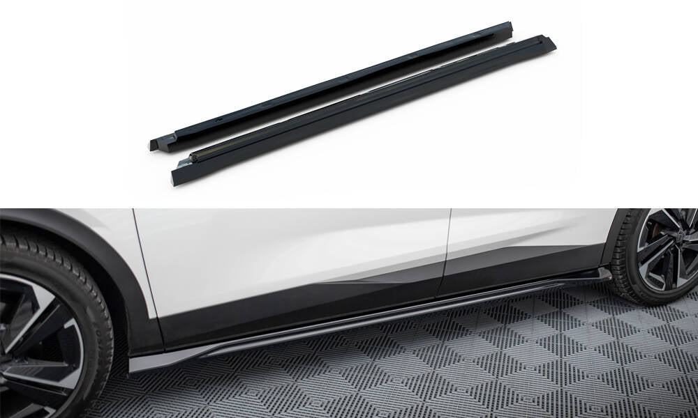 Maxton Design Street+ Seitenschweller Leisten passend für Peugeot 408 Mk1 schwarz Hochglanz