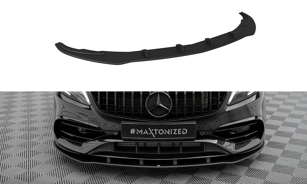 Maxton Design Street Pro Street+ Spoilerlippe Front Ansatz passend für Mercedes-Benz A AMG-Line W176 Facelift