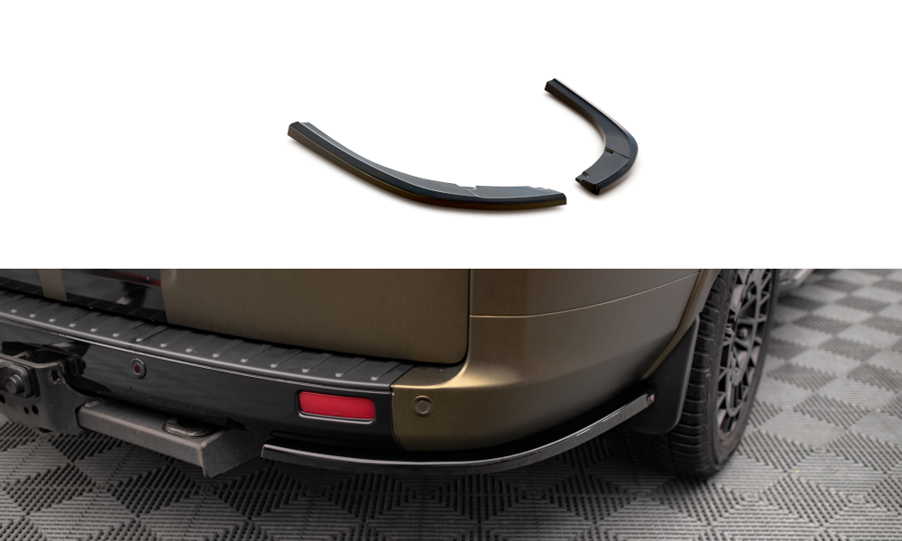 Maxton Design Heck Ansatz Flaps Diffusor passend für Ford Tourneo Custom Mk1 Facelift schwarz Hochglanz