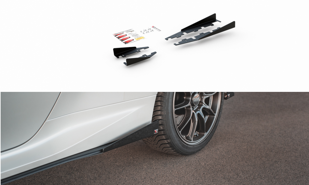 Maxton Design Seitenschweller Flaps passend für Toyota GR Yaris Mk4 schwarz Hochglanz