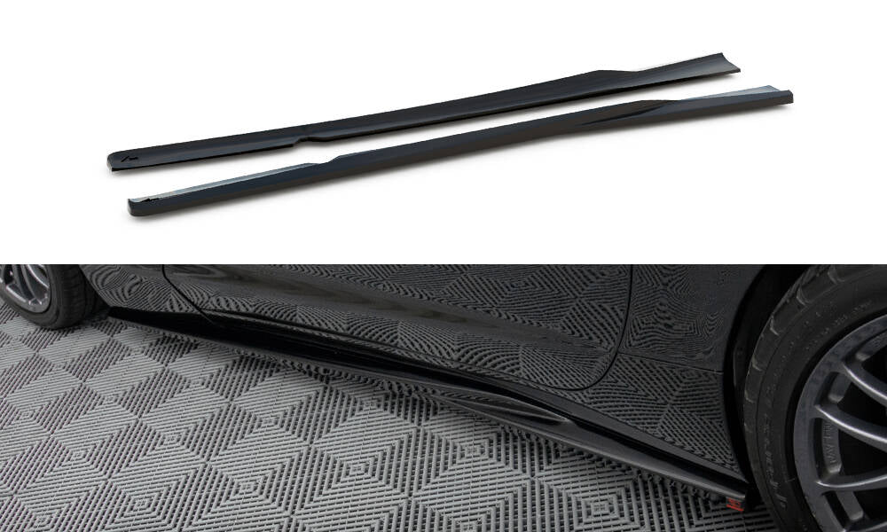 Maxton Design Street+ Seitenschweller Leisten passend für Chevrolet Corvette C5 schwarz Hochglanz