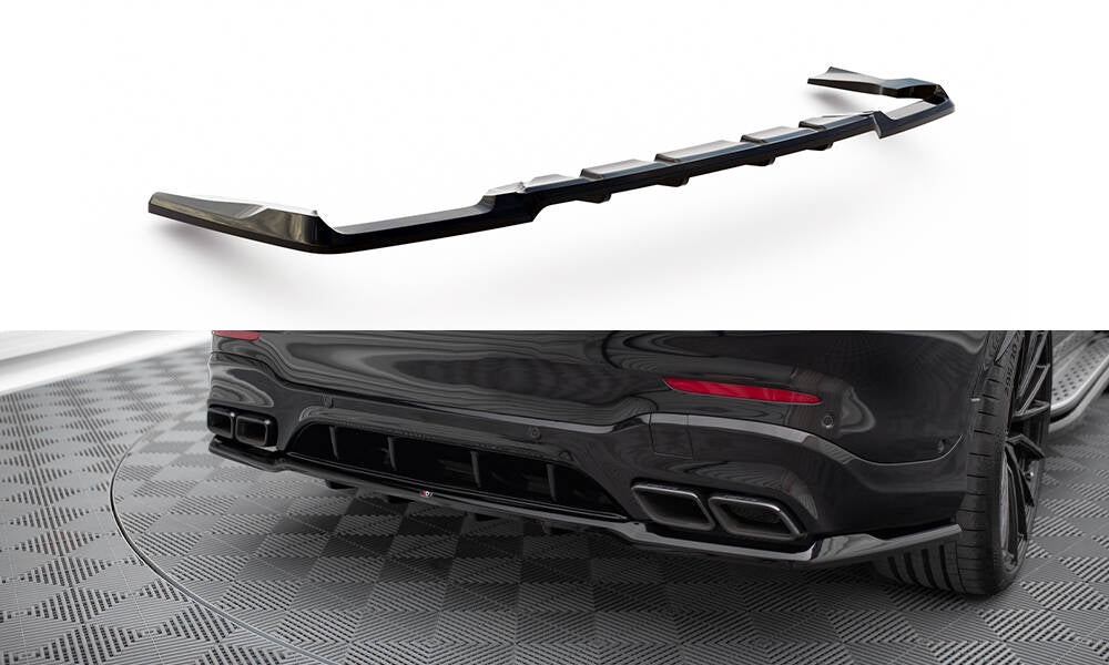 Maxton Design Street+ Mittlerer Diffusor RACE V.2 passend für Mercedes-AMG GLC 63 SUV X253 schwarz Hochglanz