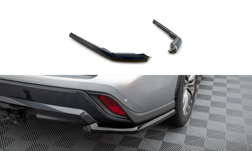 Maxton Design Heck Ansatz Flaps Diffusor passend für Toyota Highlander Mk4 schwarz Hochglanz