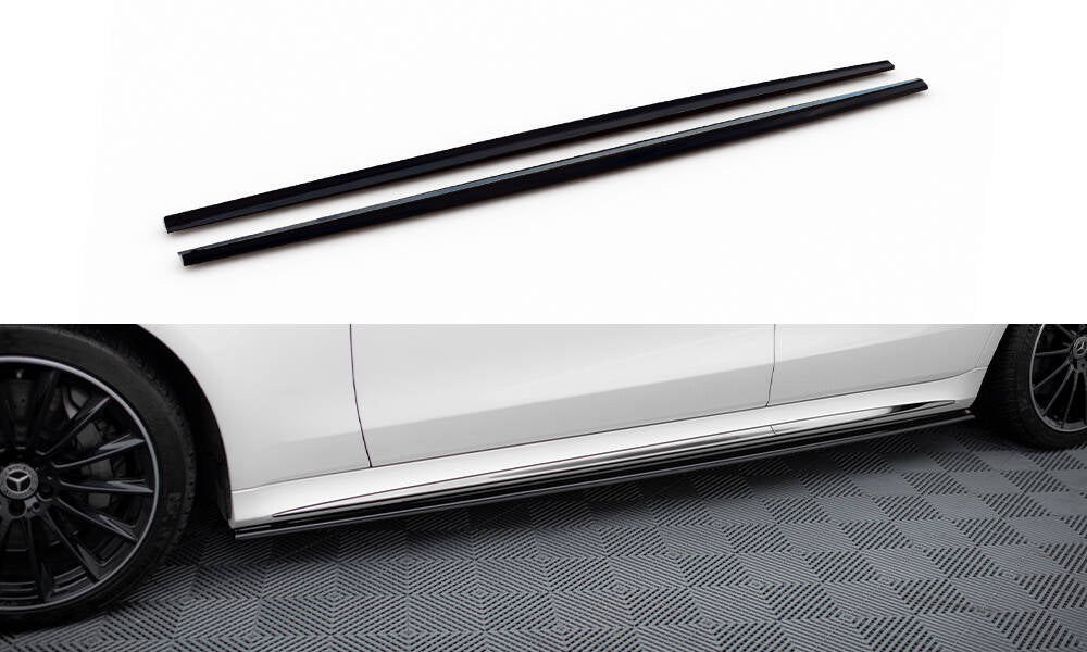 Maxton Design Street+ Seitenschweller Leisten passend für Mercedes-Benz S AMG-Line W223 schwarz Hochglanz