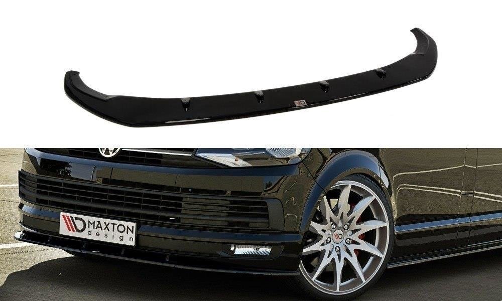 Maxton Design VOLKSWAGEN T6 Street+ Spoilerlippe Front Ansatz passend für v.1 schwarz Hochglanz
