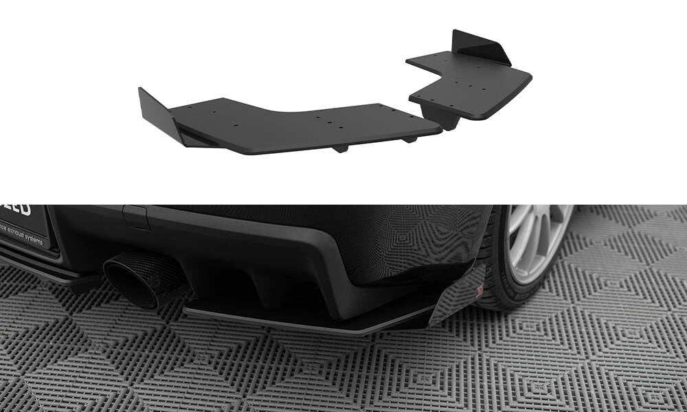 Maxton Design Street Pro Heck Ansatz Flaps Diffusor + Flaps passend für Mitsubishi Lancer EVO X schwarz Hochglanz