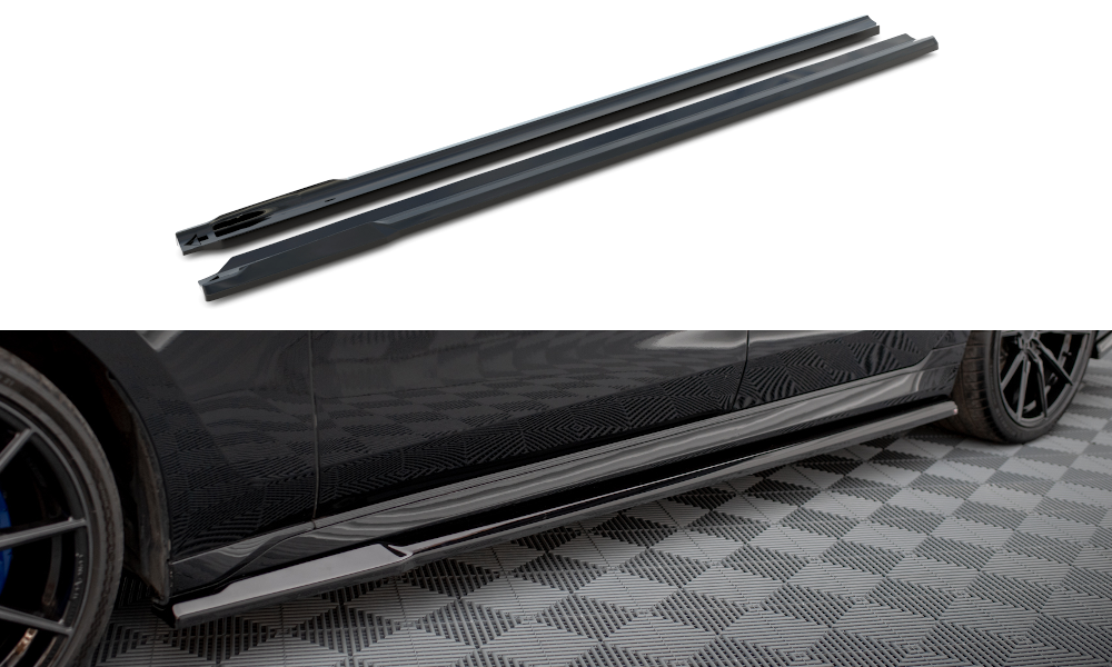 Maxton Design Street+ Seitenschweller Leisten passend für BMW 7 G70 schwarz Hochglanz
