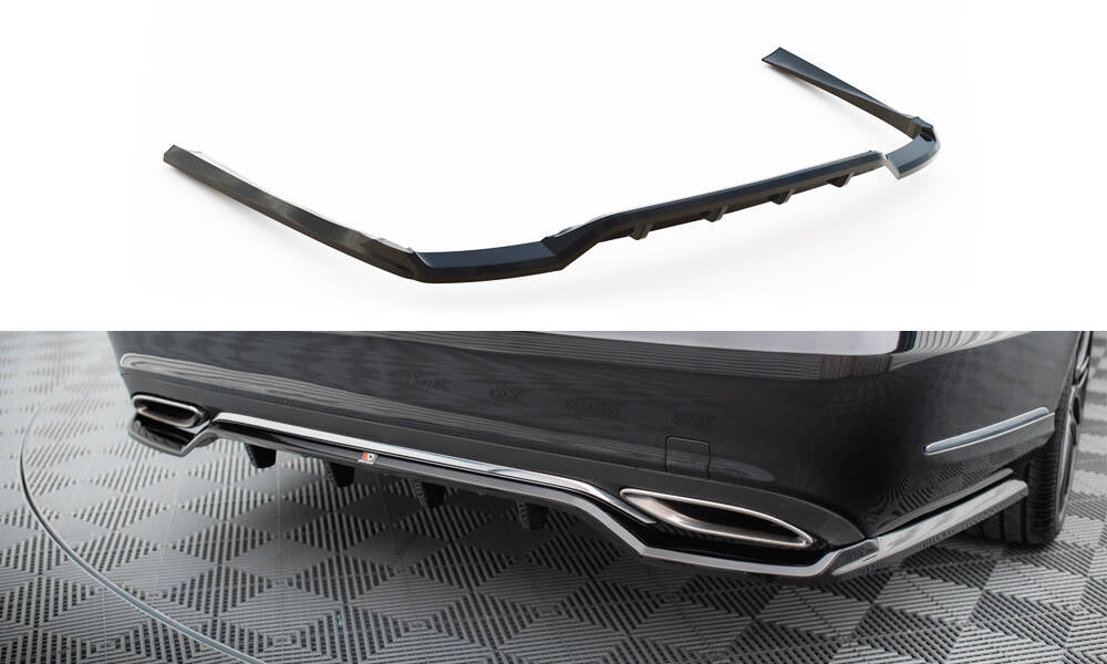 Maxton Design Street+ Mittlerer Diffusor RACE passend für Mercedes-Benz E W212 Facelift schwarz Hochglanz