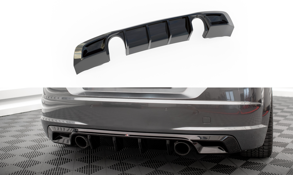 Maxton Design Diffusor Heck Ansatz passend für Audi TT S-Line 8S schwarz Hochglanz