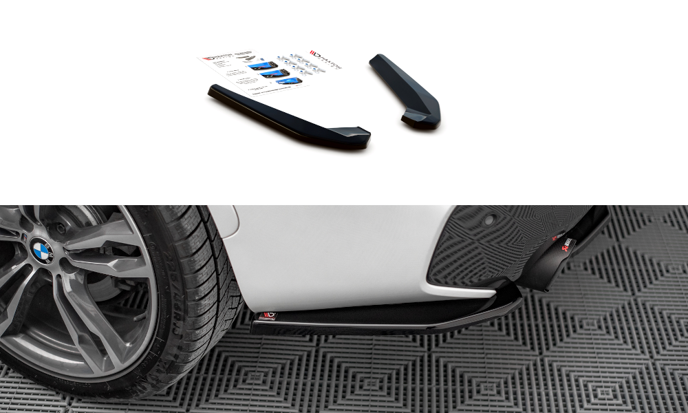 Maxton Design Heck Ansatz Flaps Diffusor passend für BMW X1 M-Paket F48 / F48 Facelift schwarz Hochglanz