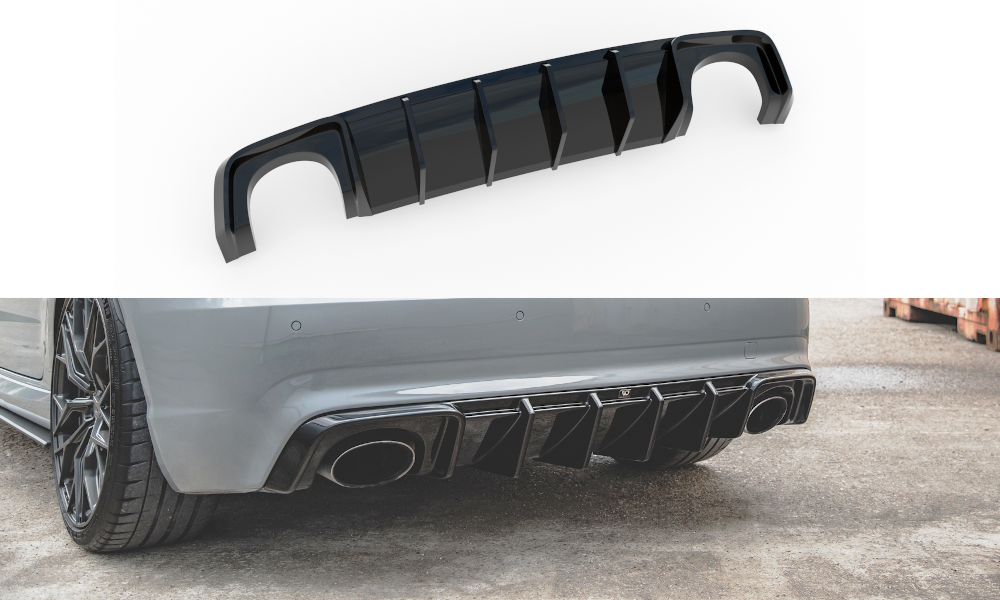 Maxton Design Diffusor Heck Ansatz passend für Audi RS3 8V Sportback schwarz Hochglanz