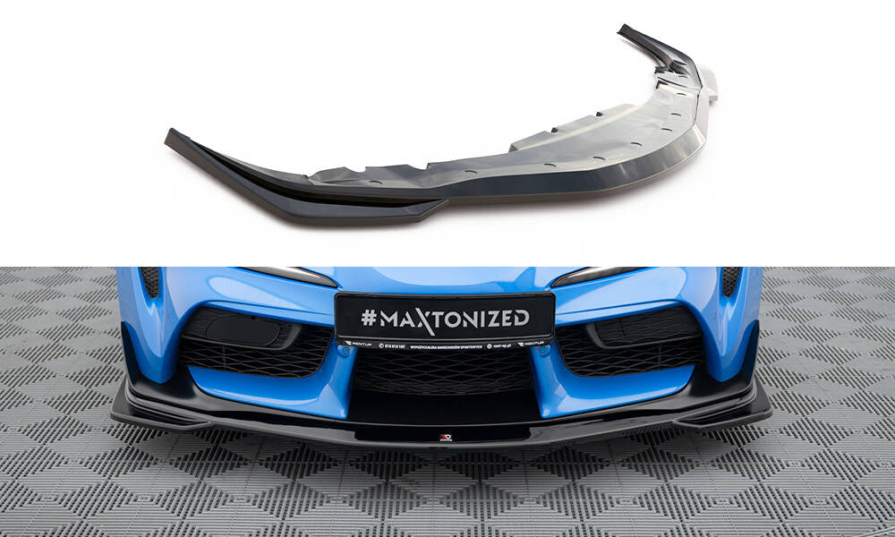 Maxton Design Street+ Spoilerlippe Front Ansatz V.1 passend für Toyota Supra Mk5 schwarz Hochglanz
