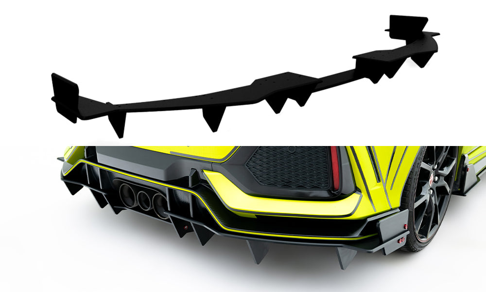 Maxton Design Robuste Racing Diffusor Heck Ansatz passend für Honda Civic Type-R Mk10 / Mk10 Facelift