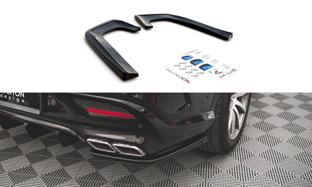 Maxton Design Heck Ansatz Flaps Diffusor V.2 passend für Mercedes-Benz GLE Coupe 63 AMG C292 schwarz Hochglanz
