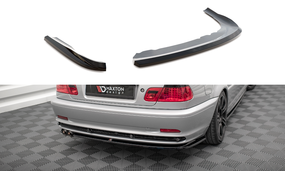 Maxton Design Heck Ansatz Flaps Diffusor passend für BMW 3er Coupe E46 schwarz Hochglanz