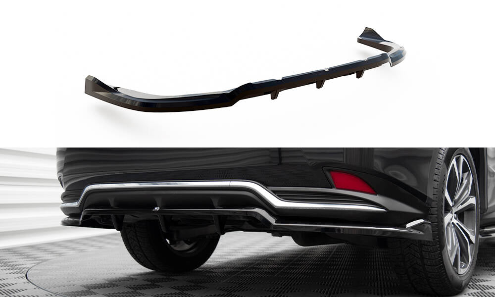 Maxton Design Street+ Mittlerer Diffusor RACE passend für Lexus RX F-Sport Mk4 Facelift schwarz Hochglanz