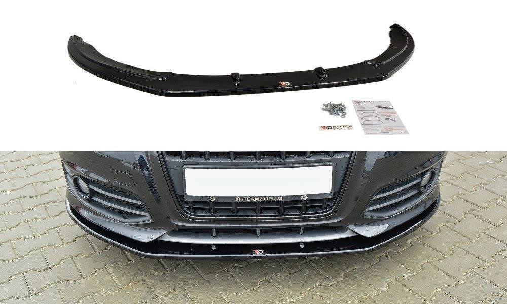 Maxton Design Street+ Spoilerlippe Front Ansatz V.2 passend für Audi S3 8P FL schwarz Hochglanz