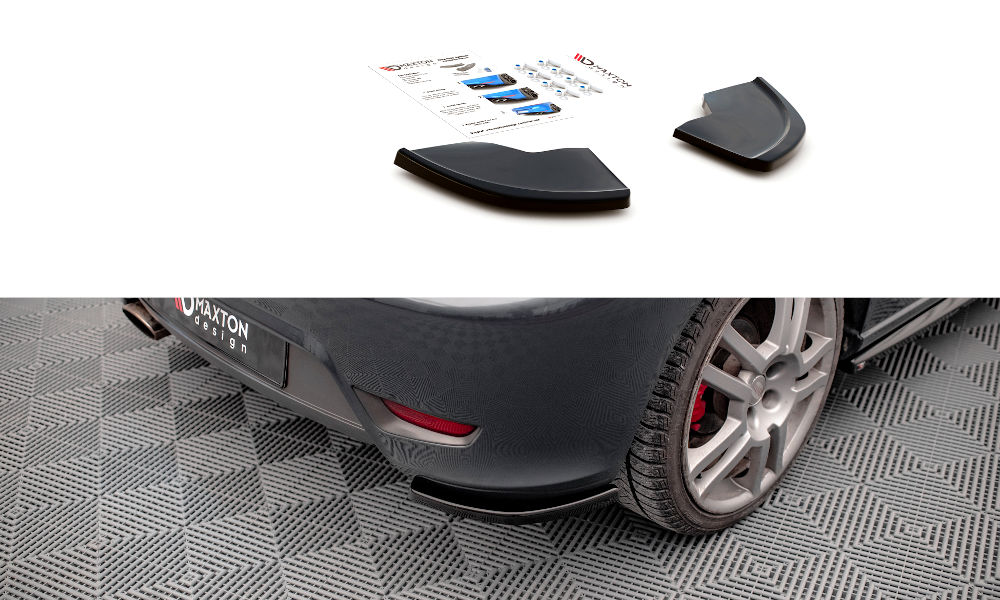 Maxton Design Heck Ansatz Flaps Diffusor passend für Seat Ibiza Cupra Mk3 schwarz Hochglanz