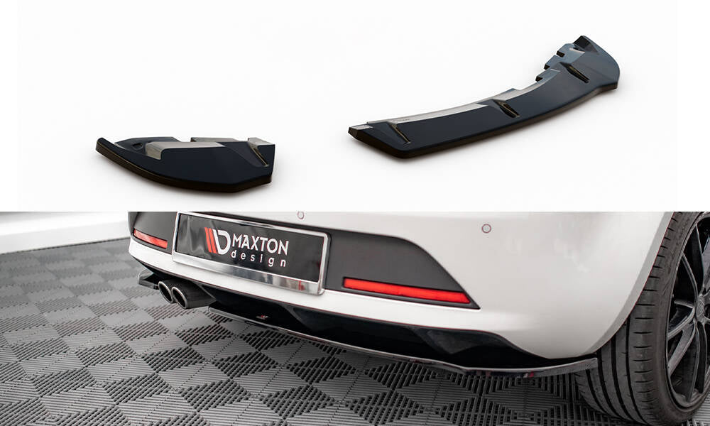 Maxton Design Heck Ansatz Flaps Diffusor passend für Seat Ibiza FR SC Mk4 Facelift schwarz Hochglanz