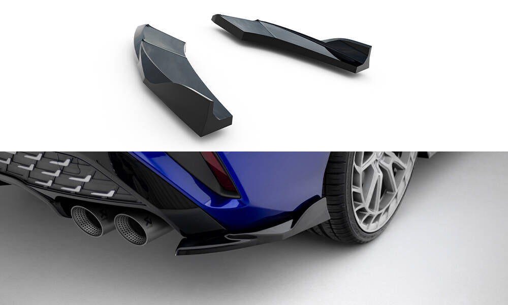 Maxton Design Heck Ansatz Flaps Diffusor V.2 passend für Audi S3 Limousine 8Y Facelift schwarz Hochglanz